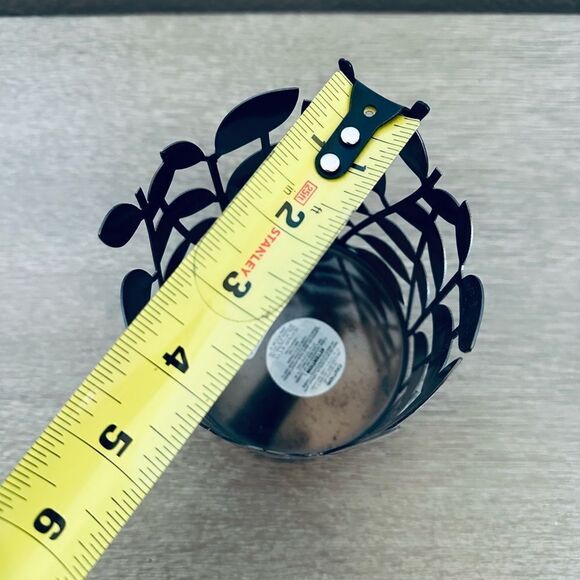Bath & Body Works Brushed Silver Leaves Metal Candle Holder Sleeve - Picture 3 of 3